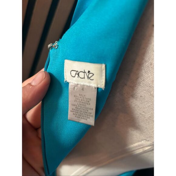 Cache fancy cocktail dress one shoulder Y2K style stretchy short mini dress size - Picture 4 of 4